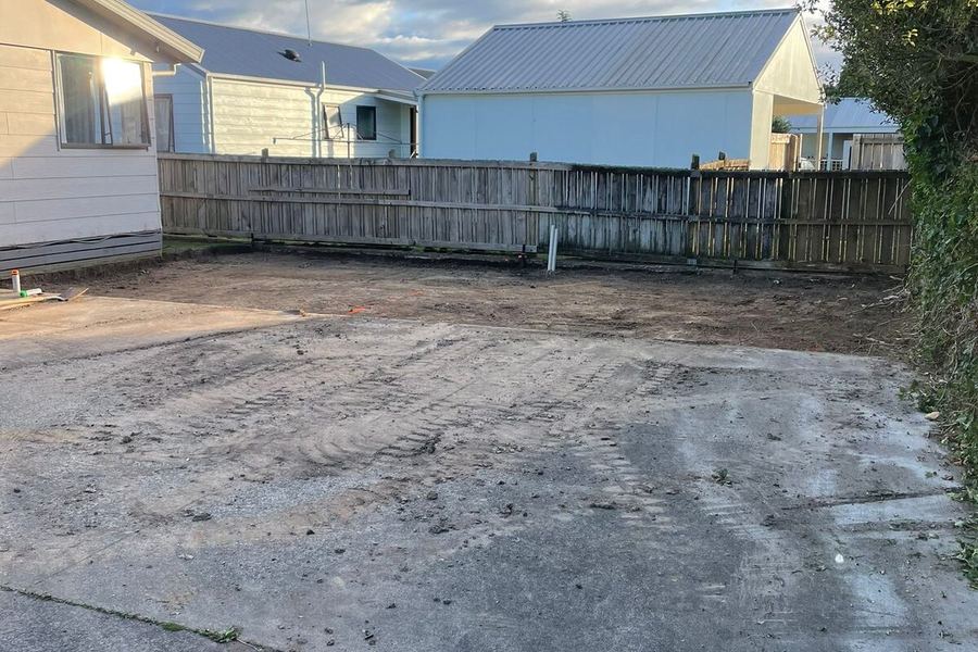 Parking area formed and compacted
